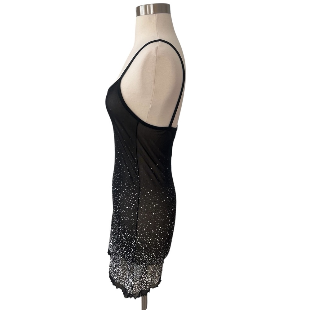 Vintage 80s sheer black white slip dress chemise XS - Picture 4 of 12